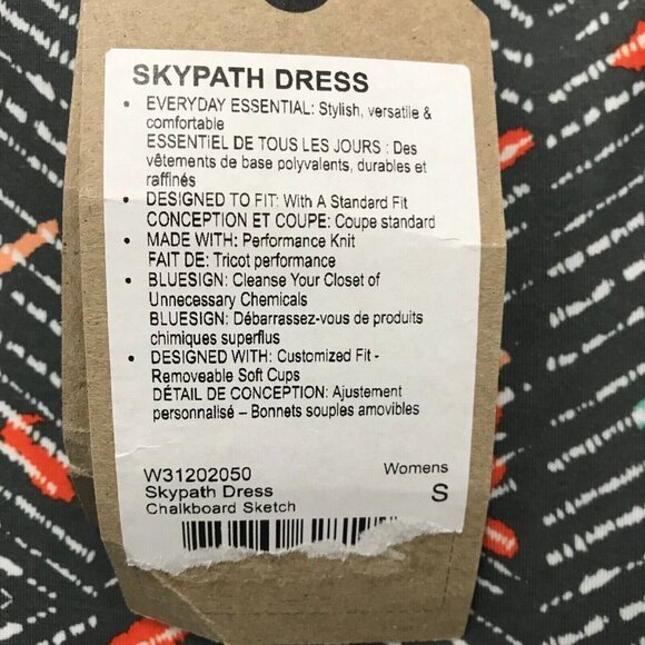 PRANA Sport Dress S Built In Bra Dark Gray Multi Color Athleisure Skypath Lined - Picture 3 of 9